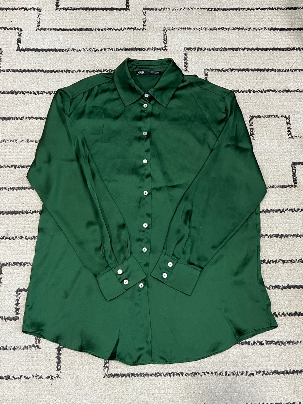 Zara Emerald Button-Down Shirt